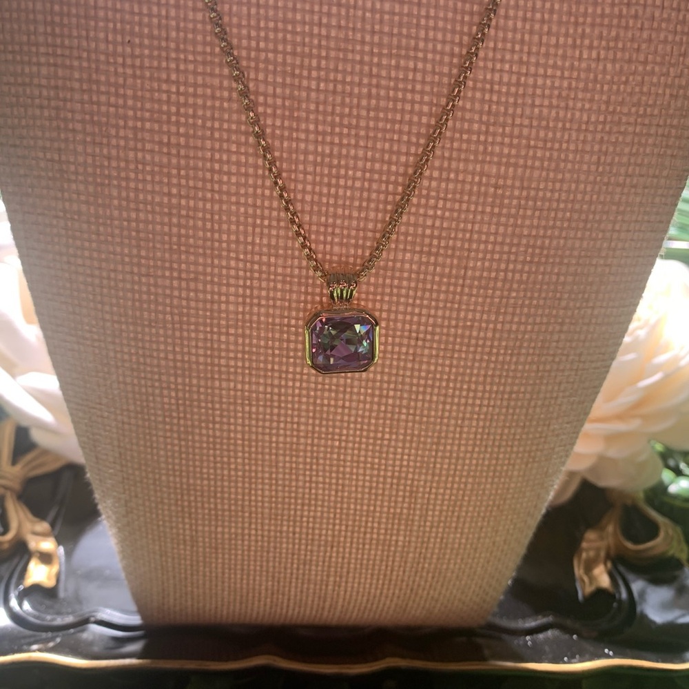 Park Lane “ORCHID” Gold and Purple Pendant Necklace - Picture 14 of 16
